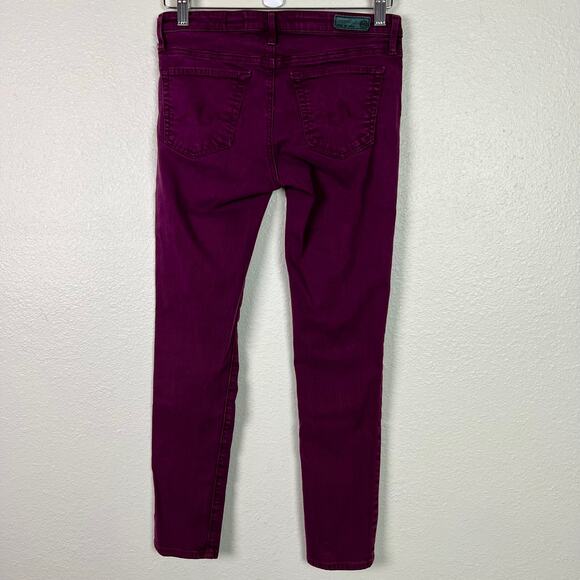 Ag Adriano Goldschmied The Stevie Ankle Slim Straight Leg Maroon Purple Sz 26R - Picture 4 of 9